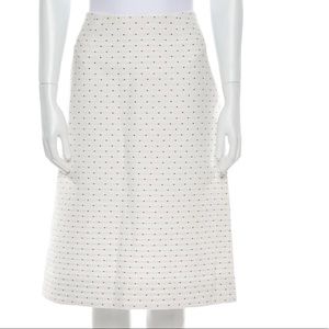 Trademark Polka Dot Print Knee-Length Skirt a-line floral jacquard‎ high waisted